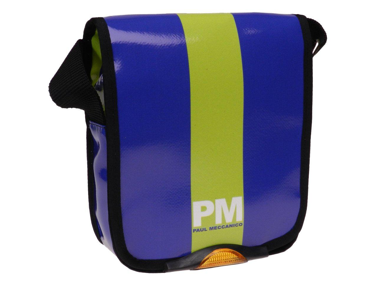 CROSSBODY BAG BLUE AND APPLE GREEN. MODEL MIPOK MADE OF LORRY TARPAULIN. - Unique Pieces Paul Meccanico