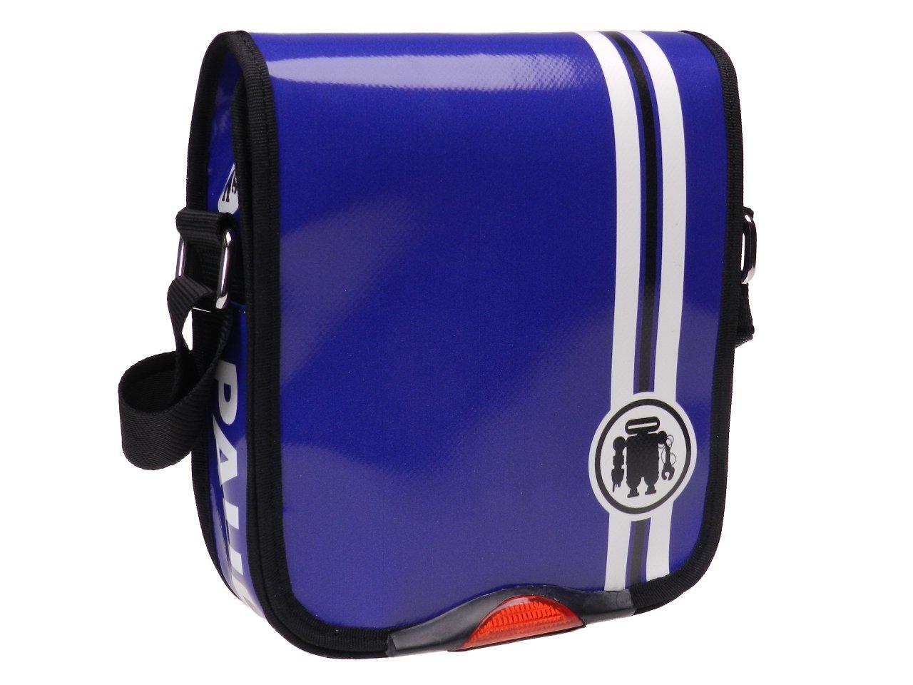 ORGANIZER SHOULDER BAG BLUE AND WHITE COLOURS. MODEL MIPOK MADE OF LORRY TARPAULIN. - Unique Pieces Paul Meccanico