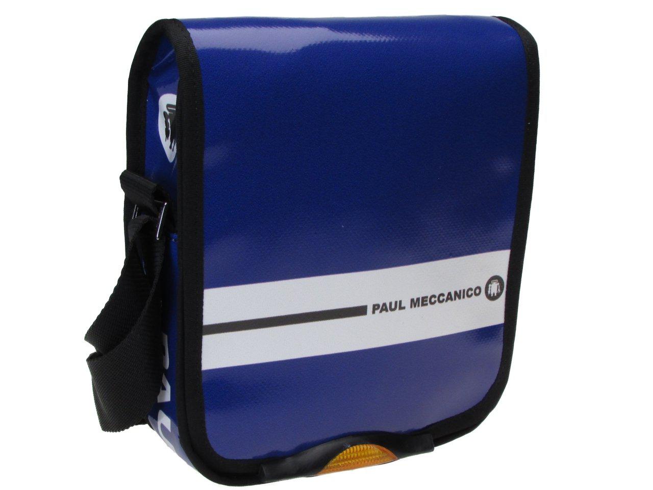 ORGANIZER SHOULDER BAG BLUE AND WHITE COLOURS. MODEL MIPOK MADE OF LORRY TARPAULIN. - Unique Pieces Paul Meccanico