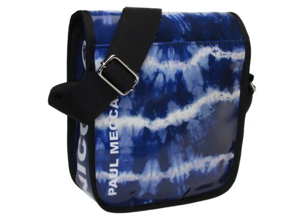 ORGANIZER SHOULDER BAG BLUE COLOUR TIE DYE FANTASY. MODEL MIPOK MADE OF LORRY TARPAULIN. - Unique Pieces Paul Meccanico