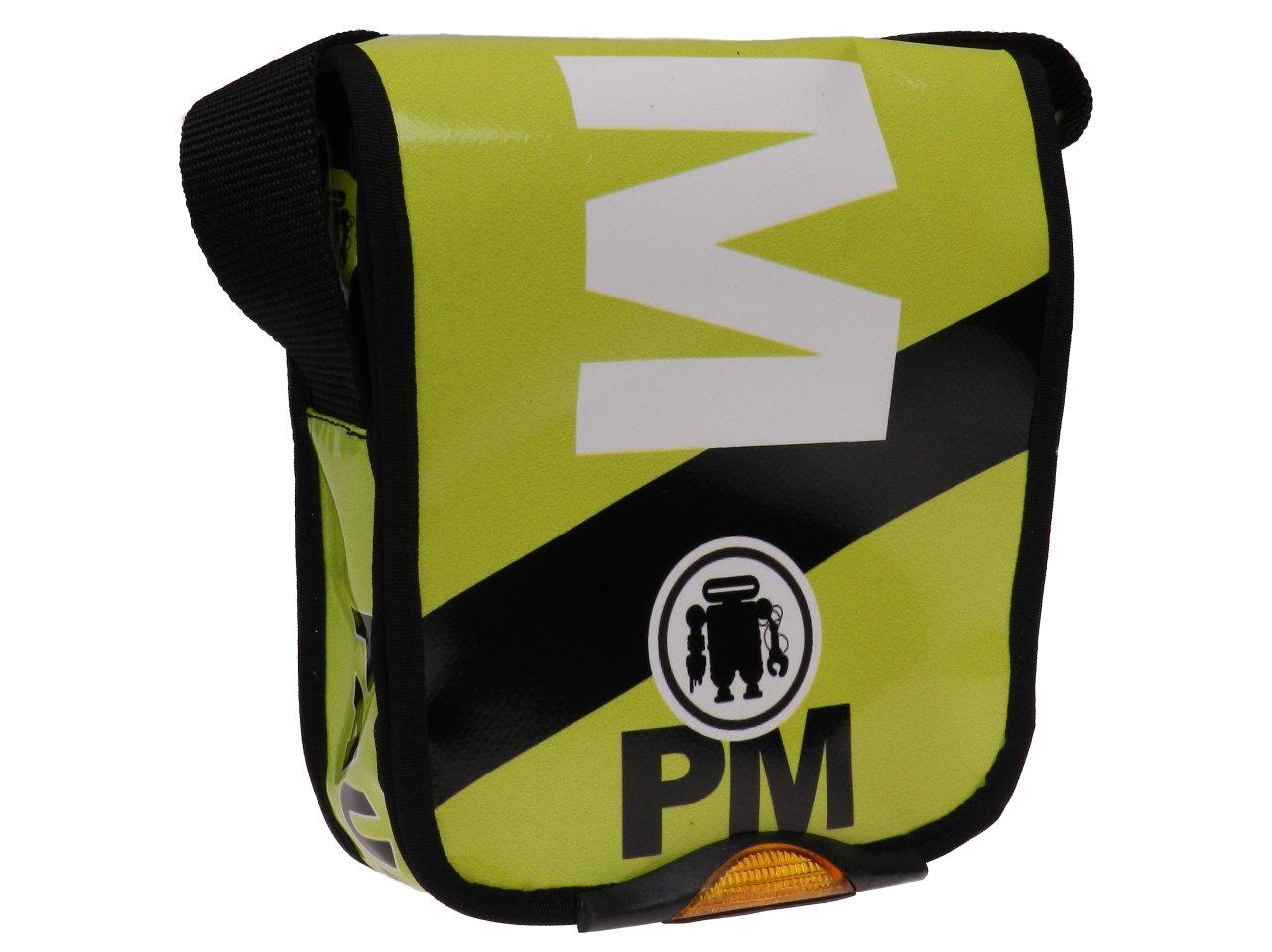 ORGANIZER SHOULDER BAG GREEN AND BLUE COLOURS. MODEL MIPOK MADE OF LORRY TARPAULIN. - Unique Pieces Paul Meccanico