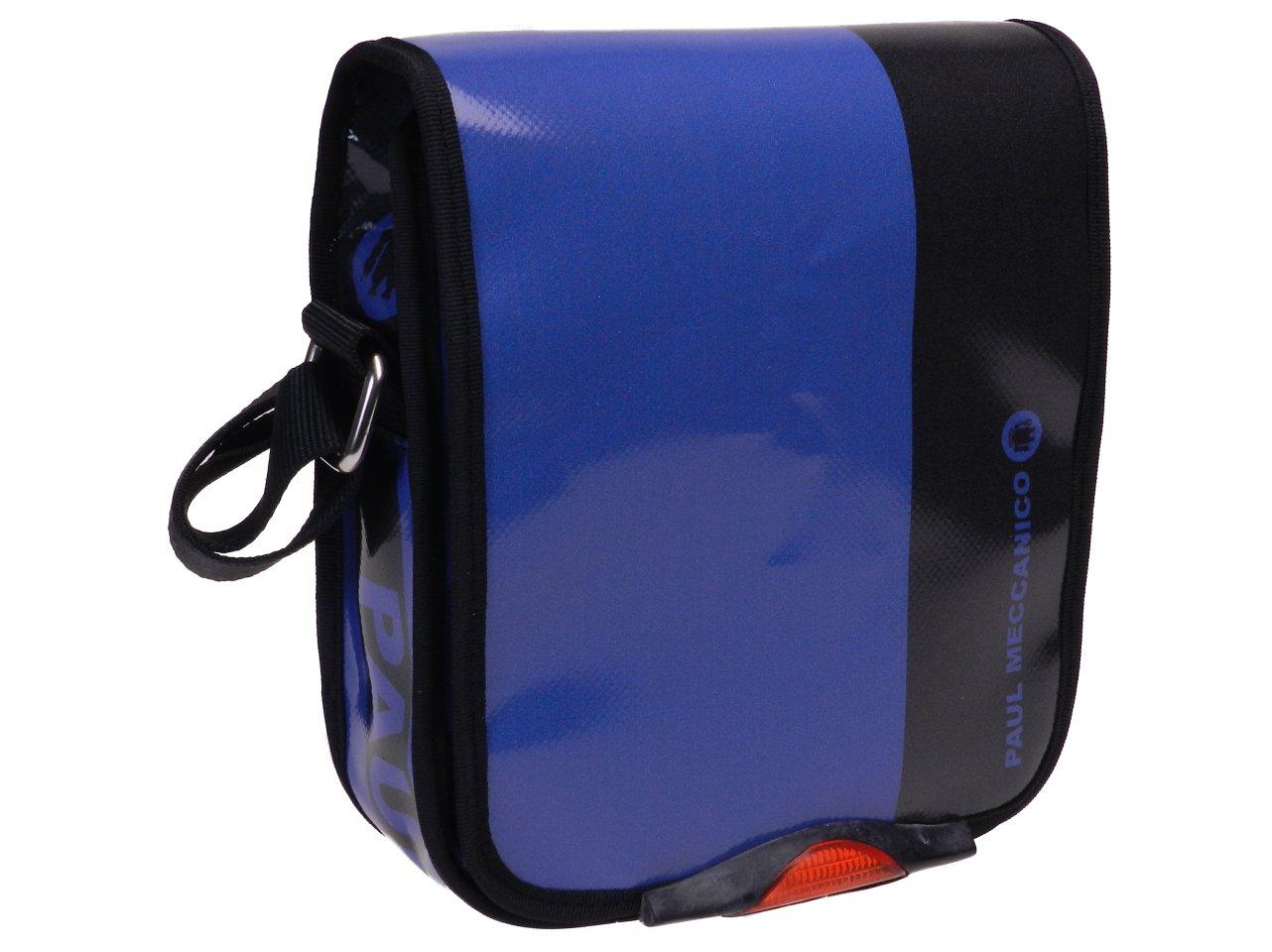 ORGANIZER SHOULDER BAG LIGHT BLUE AND ANTHRACITE COLOURS. MODEL MIPOK MADE OF LORRY TARPAULIN. - Unique Pieces Paul Meccanico