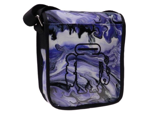 ORGANIZER SHOULDER BAG LIGHT BLUE AND WHITE COLOURS TIE DYE FANTASY. MODEL MIPOK MADE OF LORRY TARPAULIN. - Unique Pieces Paul Meccanico