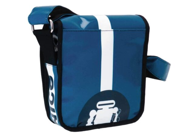ORGANIZER SHOULDER BAG LIGHT BLUE COLOR. MIPOK MODEL MADE OF LORRY TARPAULIN. - Unique Pieces Paul Meccanico