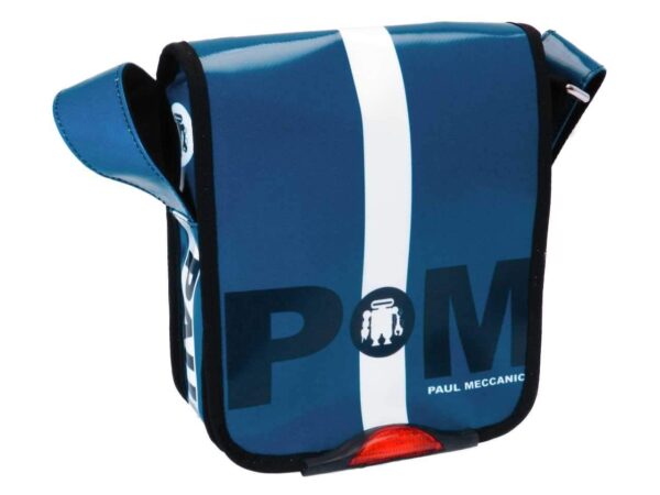 ORGANIZER SHOULDER BAG LIGHT BLUE COLOR. MIPOK MODEL MADE OF LORRY TARPAULIN. - Unique Pieces Paul Meccanico