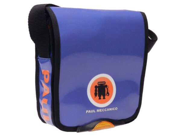 ORGANIZER SHOULDER BAG LIGHT BLUE COLOUR. MODEL MIPOK MADE OF LORRY TARPAULIN. - Unique Pieces Paul Meccanico