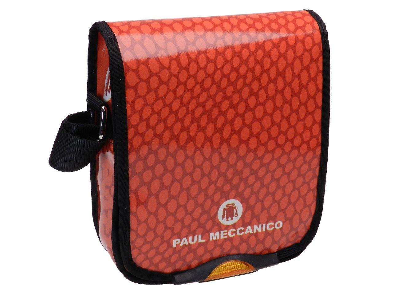 ORANGE CROSSBODY BAG WITH NET FANTASY. MODEL MIPOK MADE OF LORRY TARPAULIN. - Unique Pieces Paul Meccanico