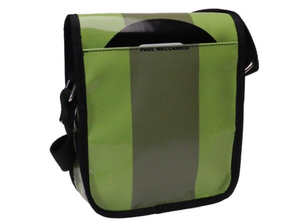 ORGANIZER SHOULDER BAG PAUL MECCANICO GREEN AND DARK GREEN COLOURS. MODEL MIPOK MADE OF LORRY TARPAULIN. - Unique Pieces Paul Meccanico