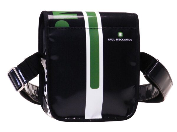 ORGANIZER SHOULDER BAG PAUL MECCANICO. MIPOK MODEL BLACK AND GREEN COLOURS. - Unique Pieces Paul Meccanico