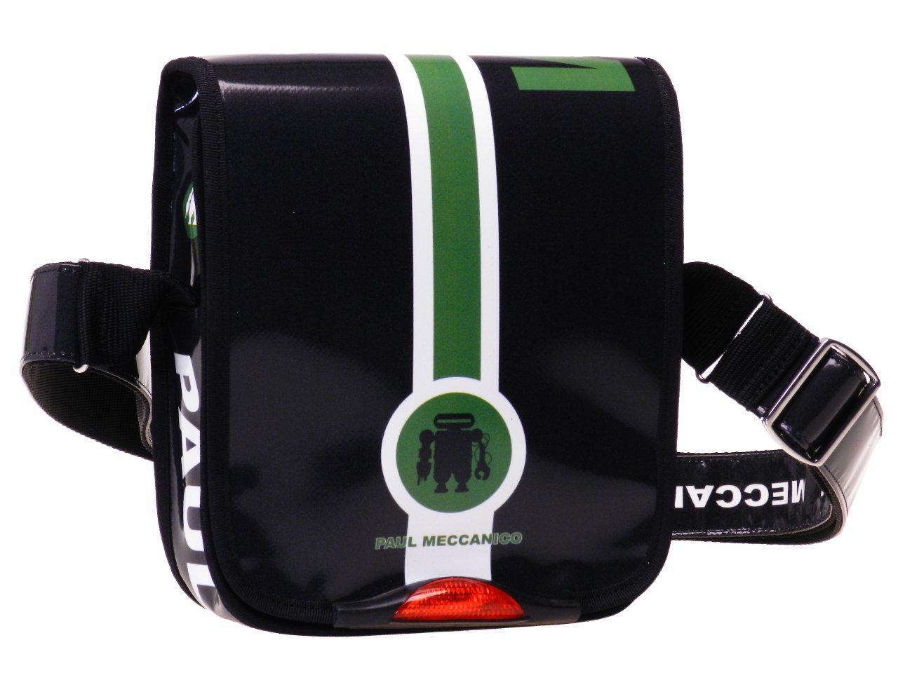 ORGANIZER SHOULDER BAG PAUL MECCANICO. MIPOK MODEL BLACK AND GREEN COLOURS. - Unique Pieces Paul Meccanico