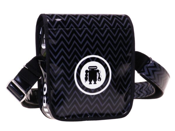 ORGANIZER SHOULDER BAG PAUL MECCANICO. MIPOK MODEL BLACK COLOUR ZIG ZAG FANTASY. - Unique Pieces Paul Meccanico