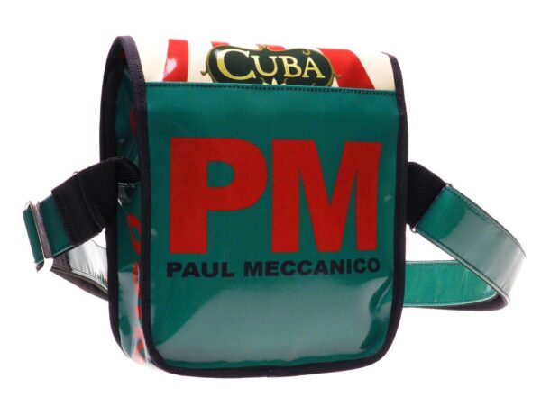 ORGANIZER SHOULDER BAG PAUL MECCANICO. MIPOK MODEL WHITE AND DARK OLIVE GREEN COLOURS CUBAN STYLE. - Unique Pieces Paul Meccanico