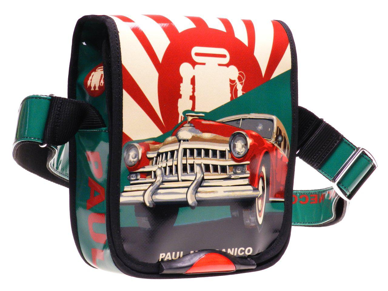 ORGANIZER SHOULDER BAG PAUL MECCANICO. MIPOK MODEL WHITE AND DARK OLIVE GREEN COLOURS CUBAN STYLE. - Unique Pieces Paul Meccanico