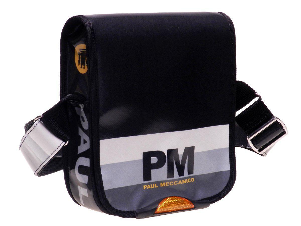 ORGANIZER SHOULDER BAG PAUL MECCANICO. MODEL MIPOK BLACK AND GREY COLOURS. - Unique Pieces Paul Meccanico