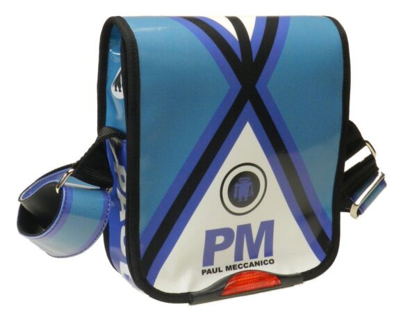 ORGANIZER SHOULDER BAG PAUL MECCANICO. MODEL MIPOK BLUE AND LIGHT BLUE COLOURS. - Unique Pieces Paul Meccanico