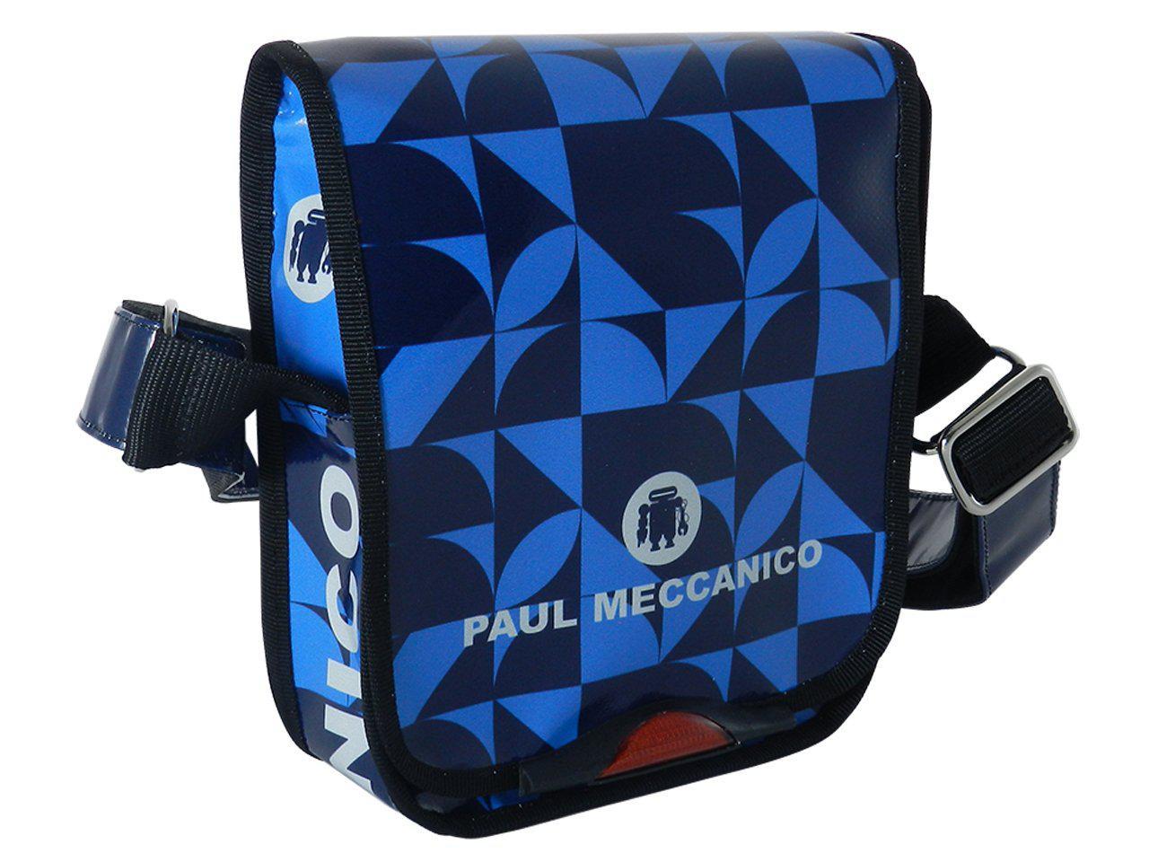 ORGANIZER SHOULDER BAG PAUL MECCANICO. MODEL MIPOK COLOUR AIR FORCE BLUE WITH OPTICAL PATTERN. - Unique Pieces Paul Meccanico