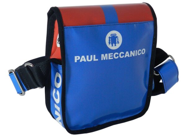 ORGANIZER SHOULDER BAG PAUL MECCANICO. MODEL MIPOK COLOUR RED AND MID BLUE WITH PAUL MECCANICO'S PATTERN. - Unique Pieces Paul Meccanico