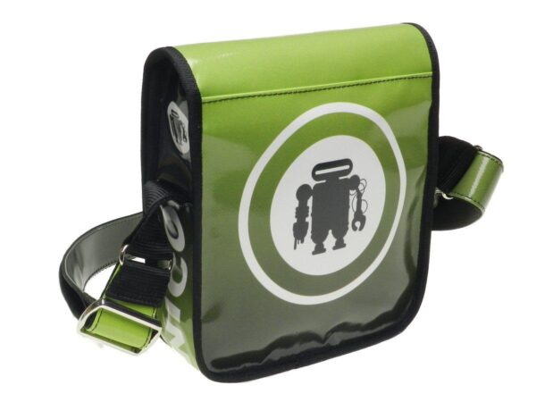 ORGANIZER SHOULDER BAG PAUL MECCANICO. MODEL MIPOK GREEN COLOUR SHADED EFFECT. - Unique Pieces Paul Meccanico