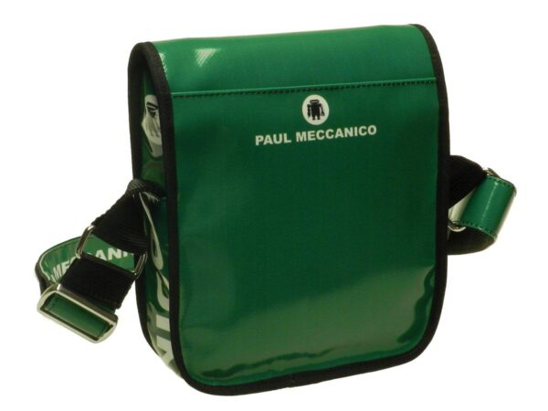 GREEN CROSSBODY BAG PAUL MECCANICO. MODEL MIPOK MADE OF LORRY TARPAULIN.. - Unique Pieces Paul Meccanico