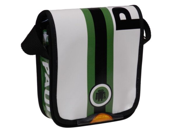 ORGANIZER SHOULDER BAG PAUL MECCANICO. MODEL MIPOK GREEN, WHITE AND BLACK COLOURS. - Unique Pieces Paul Meccanico