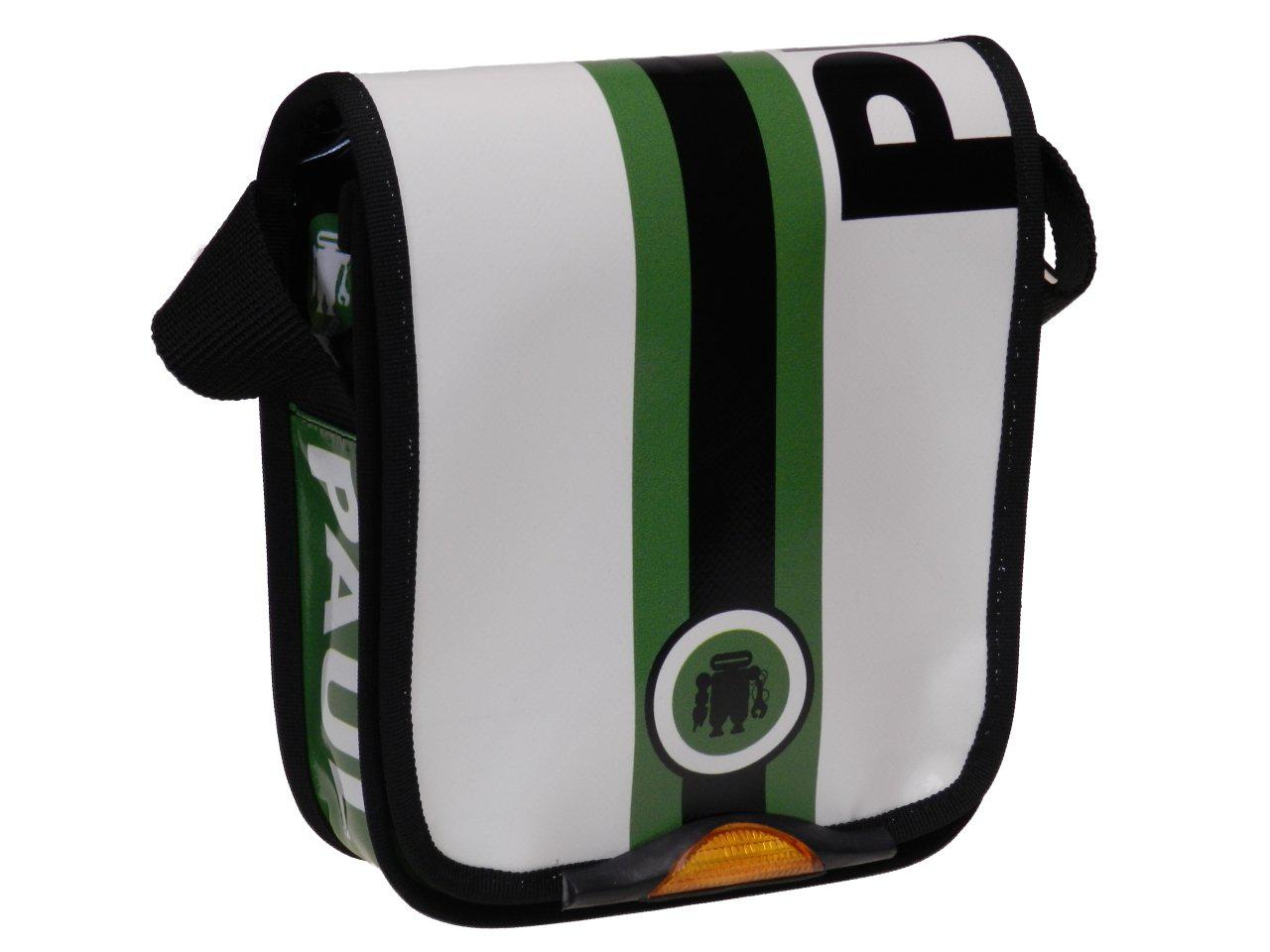 ORGANIZER SHOULDER BAG PAUL MECCANICO. MODEL MIPOK GREEN, WHITE AND BLACK COLOURS. - Unique Pieces Paul Meccanico