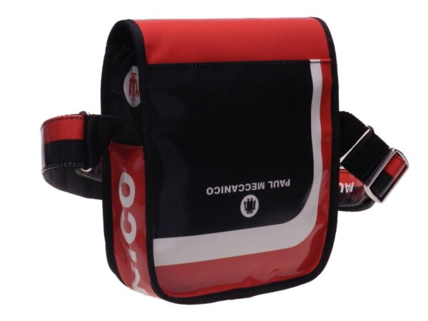 ORGANIZER SHOULDER BAG PAUL MECCANICO. MODEL MIPOK RED BLACK AND WHITE COLOURS. - Unique Pieces Paul Meccanico