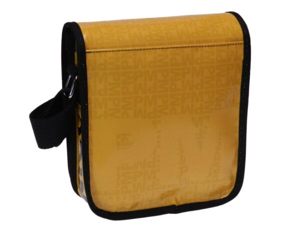 ORGANIZER SHOULDER BAG PAUL MECCANICO. MODEL MIPOK YELLOW COLOUR LETTERING FANTASY. - Unique Pieces Paul Meccanico