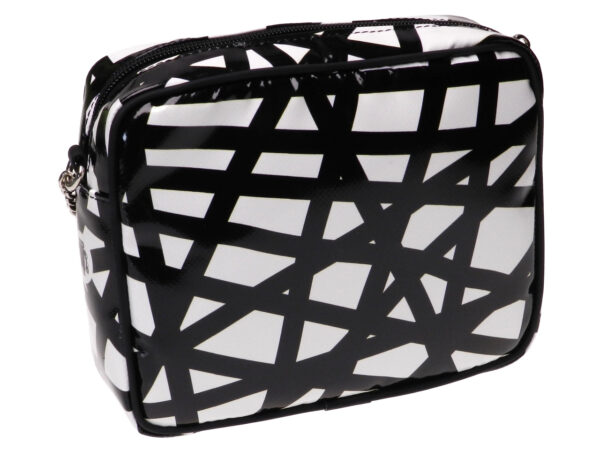 CLUTCH BLACK AND WHITE WOVEN FANTASY. PARK MODEL MADE OF LORRY TARPAULIN. - Limited Edition Paul Meccanico