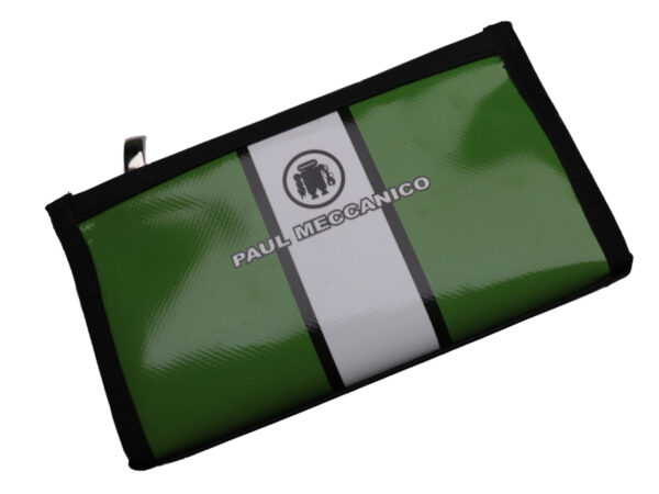 LARGE GREEN WOMEN'S WALLET. MODEL PIT MADE OF LORRY TARPAULIN. - Limited Edition Paul Meccanico