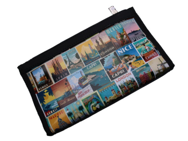 LARGE WOMEN'S WALLET "WORLD CITIES". MODEL PIT MADE OF LORRY TARPAULIN. - Limited Edition Paul Meccanico