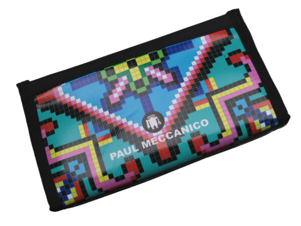 LARGE WOMEN'S WALLET PIXEL FANTASY. MODEL PIT MADE OF LORRY TARPAULIN. - Limited Edition Paul Meccanico