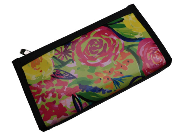 LARGE WOMEN'S WALLET FLORAL FANTASY. MODEL PIT MADE OF LORRY TARPAULIN. - Limited Edition Paul Meccanico