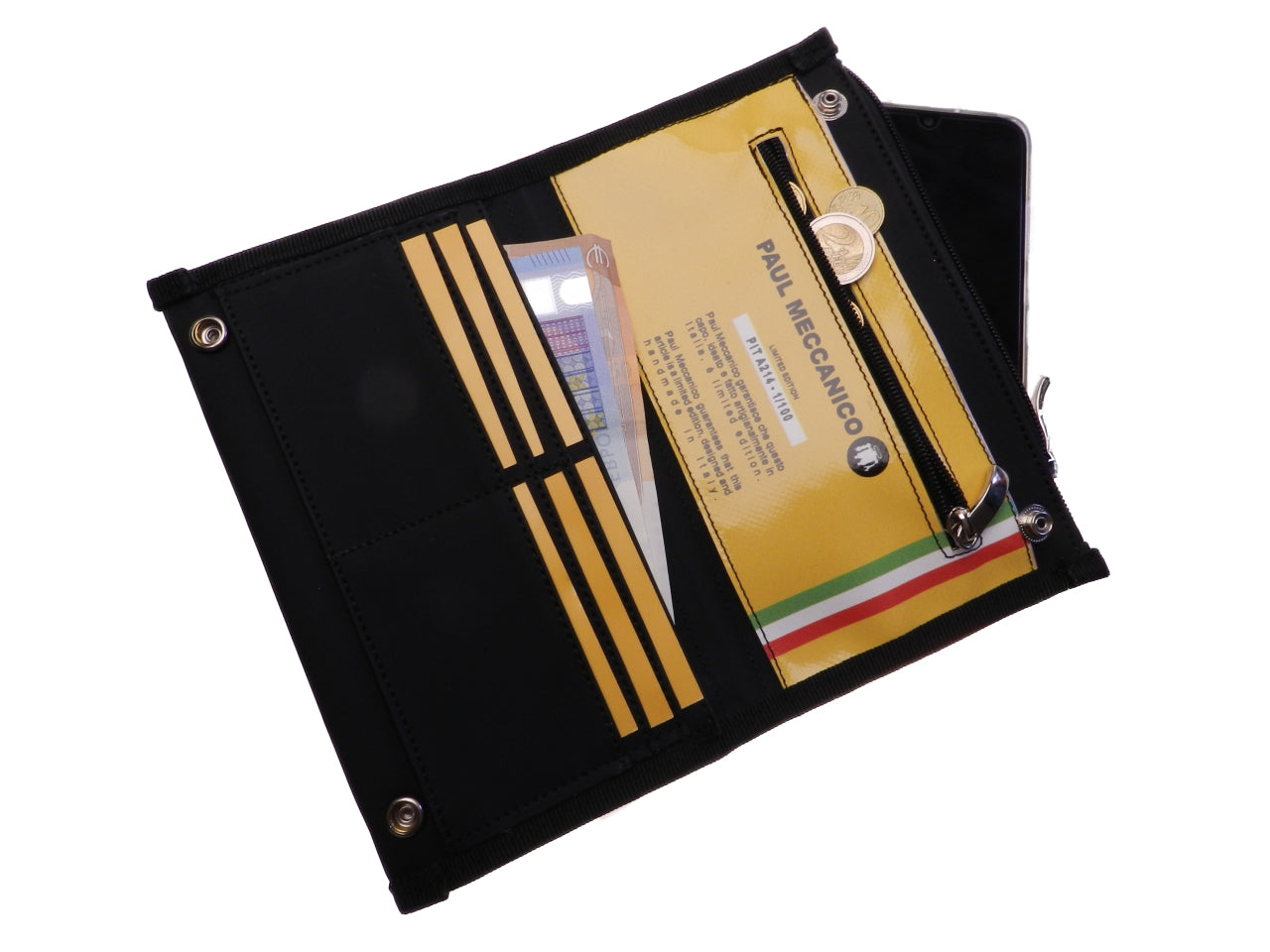 LARGE RED WOMEN'S WALLET. MODEL PIT MADE OF LORRY TARPAULIN. - Limited Edition Paul Meccanico