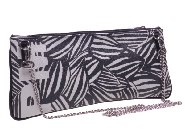 POCHETTE PAUL MECCANICO IN HAMMERED ECOLOGICAL LEATHER. RIBELLA MODEL OPTICAL BLACK & WHITE FANTASY. - Unique Pieces Paul Meccanico