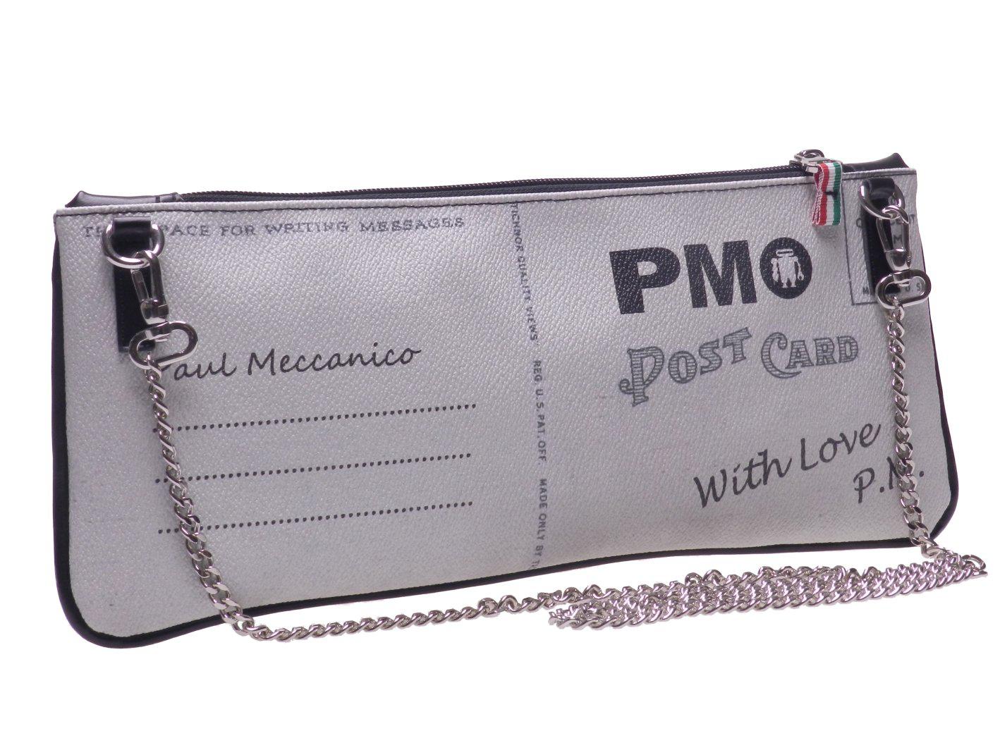 POCHETTE PAUL MECCANICO IN HAMMERED FAUX LEATHER. RIBELLA MODEL CINEMA STYLE. - Unique Pieces Paul Meccanico