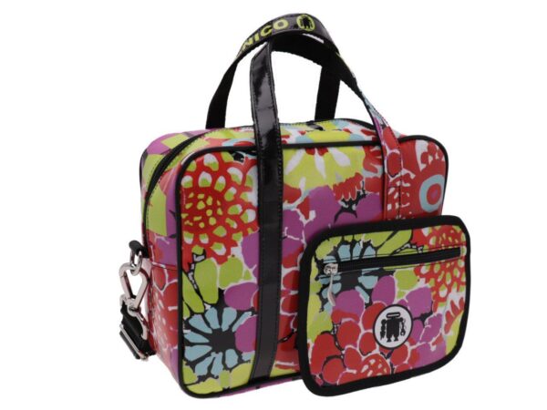 RECTANGULAR WOMAN'S BAG FLORAL FANTASY. MODEL PINCA MADE OF LORRY TARPAULIN. - Unique Pieces Paul Meccanico