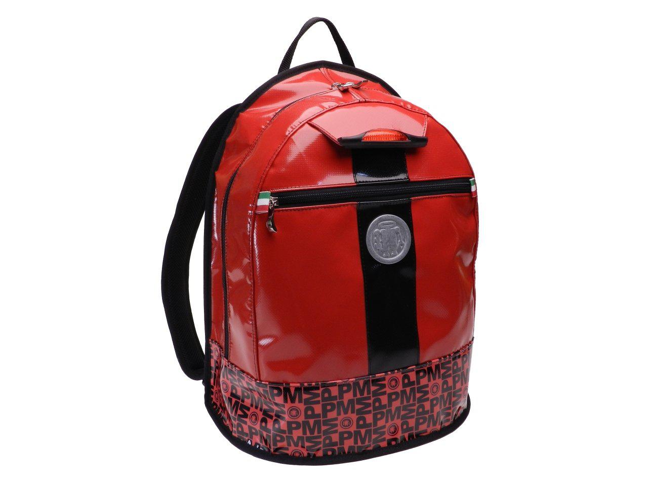 RED BACKPACK PAUL MECCANICO. MODEL SUPER MADE OF LORRY TARPAULIN. - Limited Edition Paul Meccanico