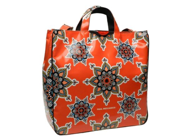 RED VERMILION MAXI TOTE BAG WITH MANDALA PRINT - Paul Meccanico