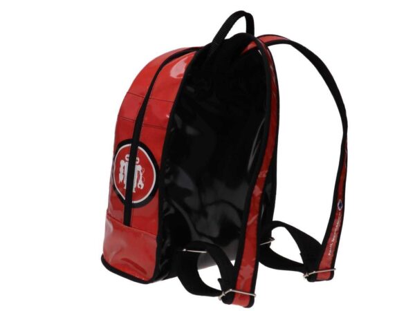 RED, WHITE AND BLACK BACKPACK. SUPER MODEL MADE OF LORRY TARPAULIN. - Limited Edition Paul Meccanico