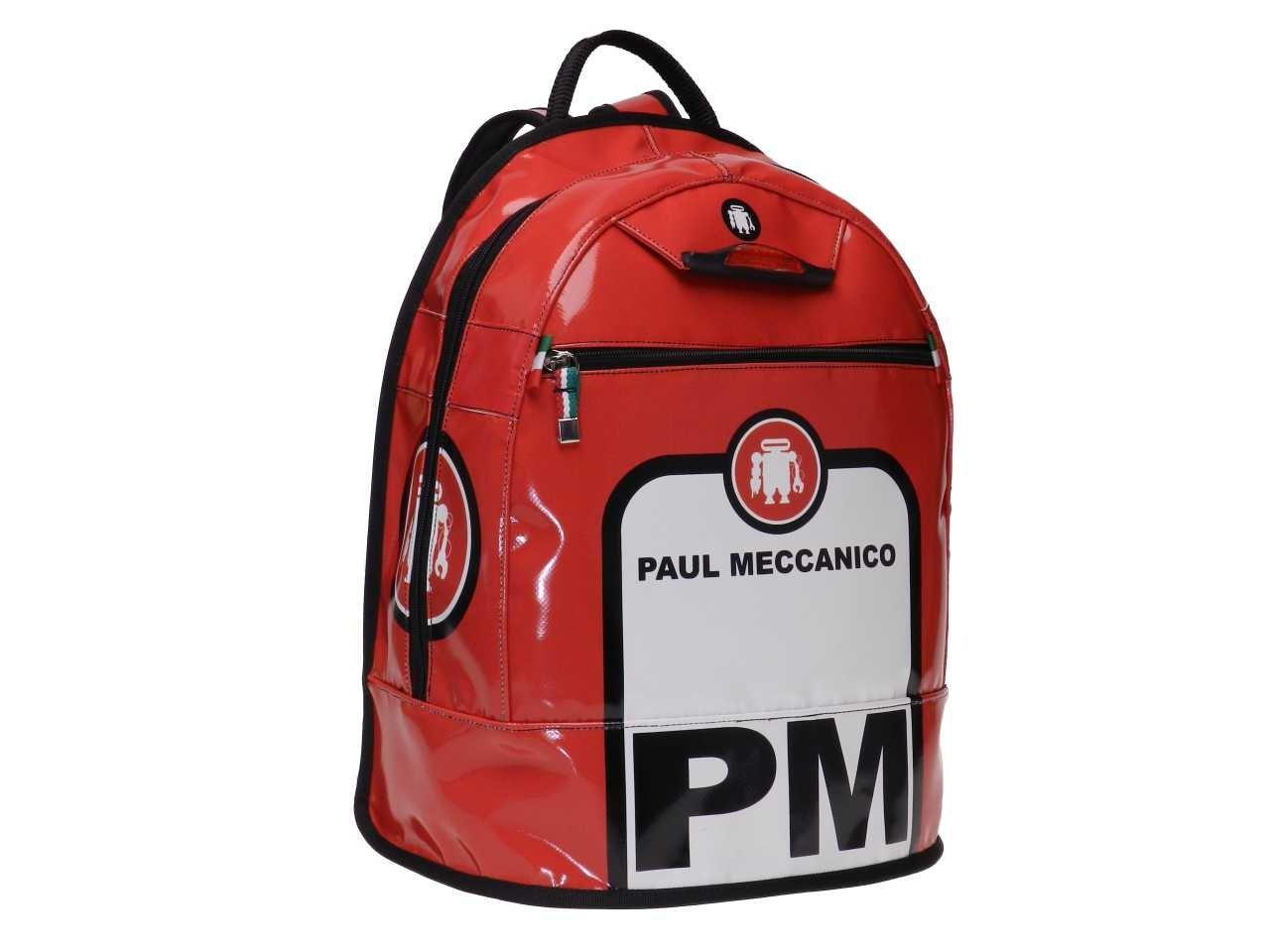 RED, WHITE AND BLACK BACKPACK. SUPER MODEL MADE OF LORRY TARPAULIN. - Limited Edition Paul Meccanico