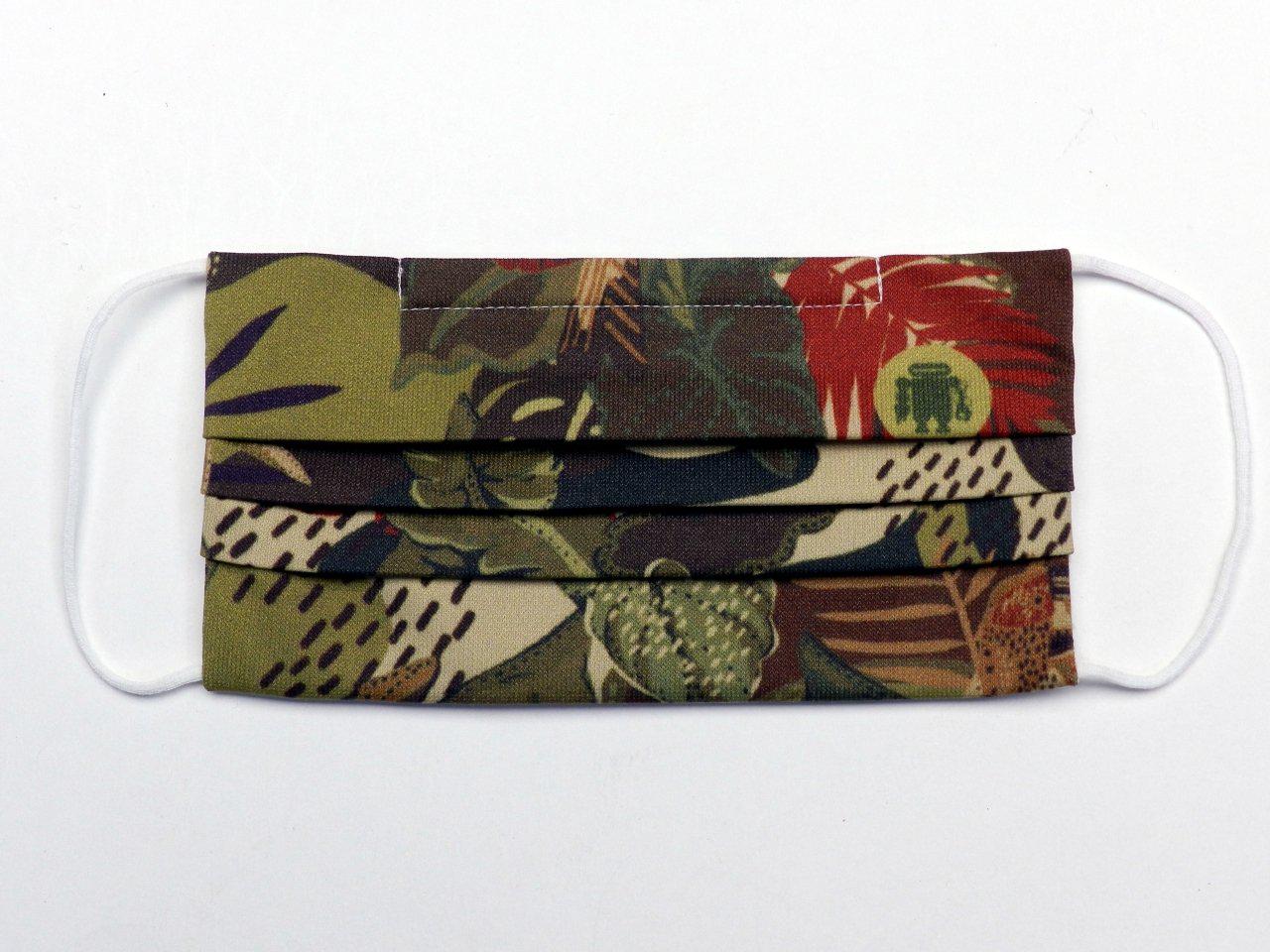 REUSABLE MASK DARK GREEN COLOUR FLORAL FANTASY WITH 3 FILTERS INCLUDED. - Limited Edition Paul Meccanico