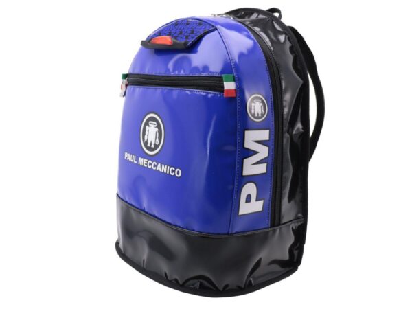 ROYAL AND BLACK BACKPACK PAUL MECCANICO. MODEL SUPER MADE OF LORRY TARPAULIN. - Limited Edition Paul Meccanico