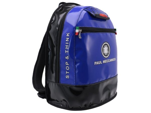 ROYAL AND BLACK BACKPACK PAUL MECCANICO. MODEL SUPER MADE OF LORRY TARPAULIN. - Limited Edition Paul Meccanico