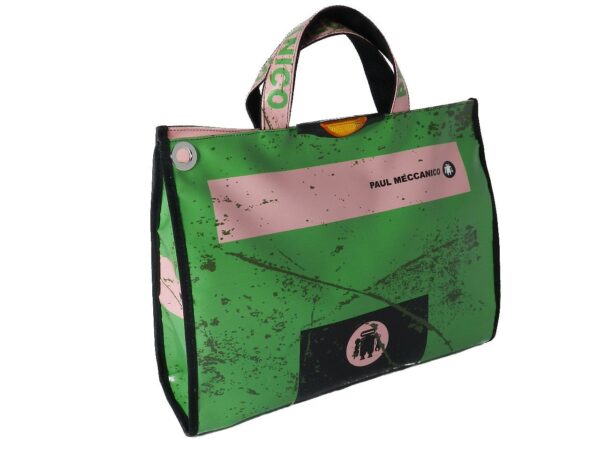 SHOPPER BAG / BACKPACK PAUL MECCANICO. MODEL PEPE BOING GREEN COLOURS WITH VINTAGE EFFECT. - Unique Pieces Paul Meccanico