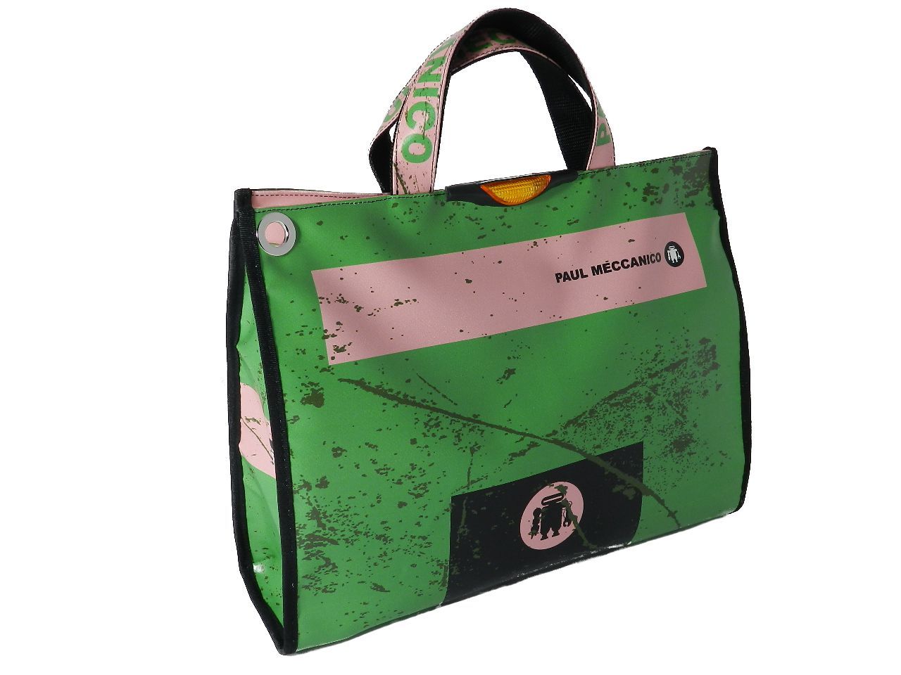 SHOPPER BAG / BACKPACK PAUL MECCANICO. MODEL PEPE BOING GREEN COLOURS WITH VINTAGE EFFECT. - Unique Pieces Paul Meccanico