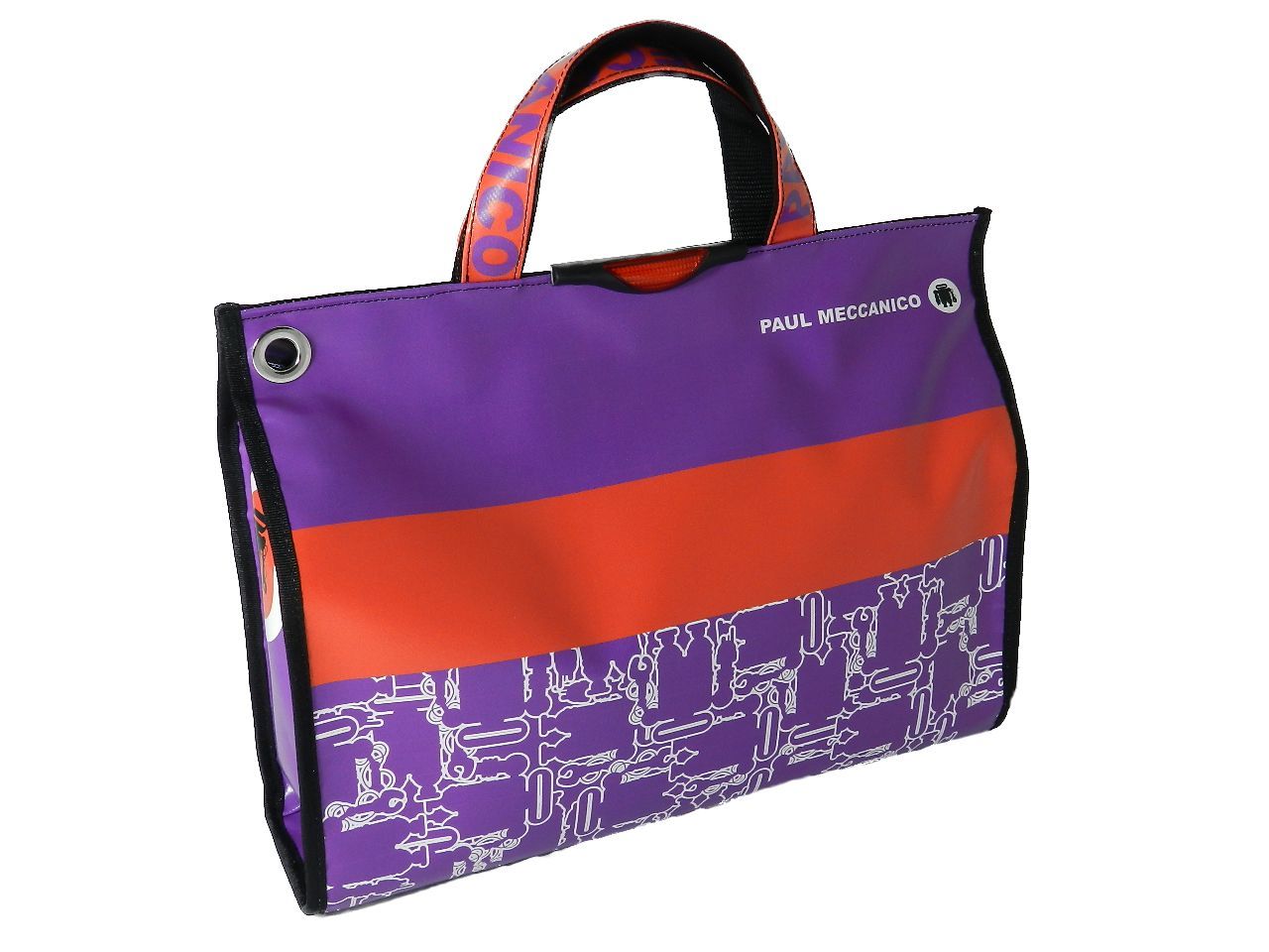 SHOPPER BAG / BACKPACK PAUL MECCANICO. MODEL PEPE BOING VIOLET AND RED COLOURS. - Unique Pieces Paul Meccanico