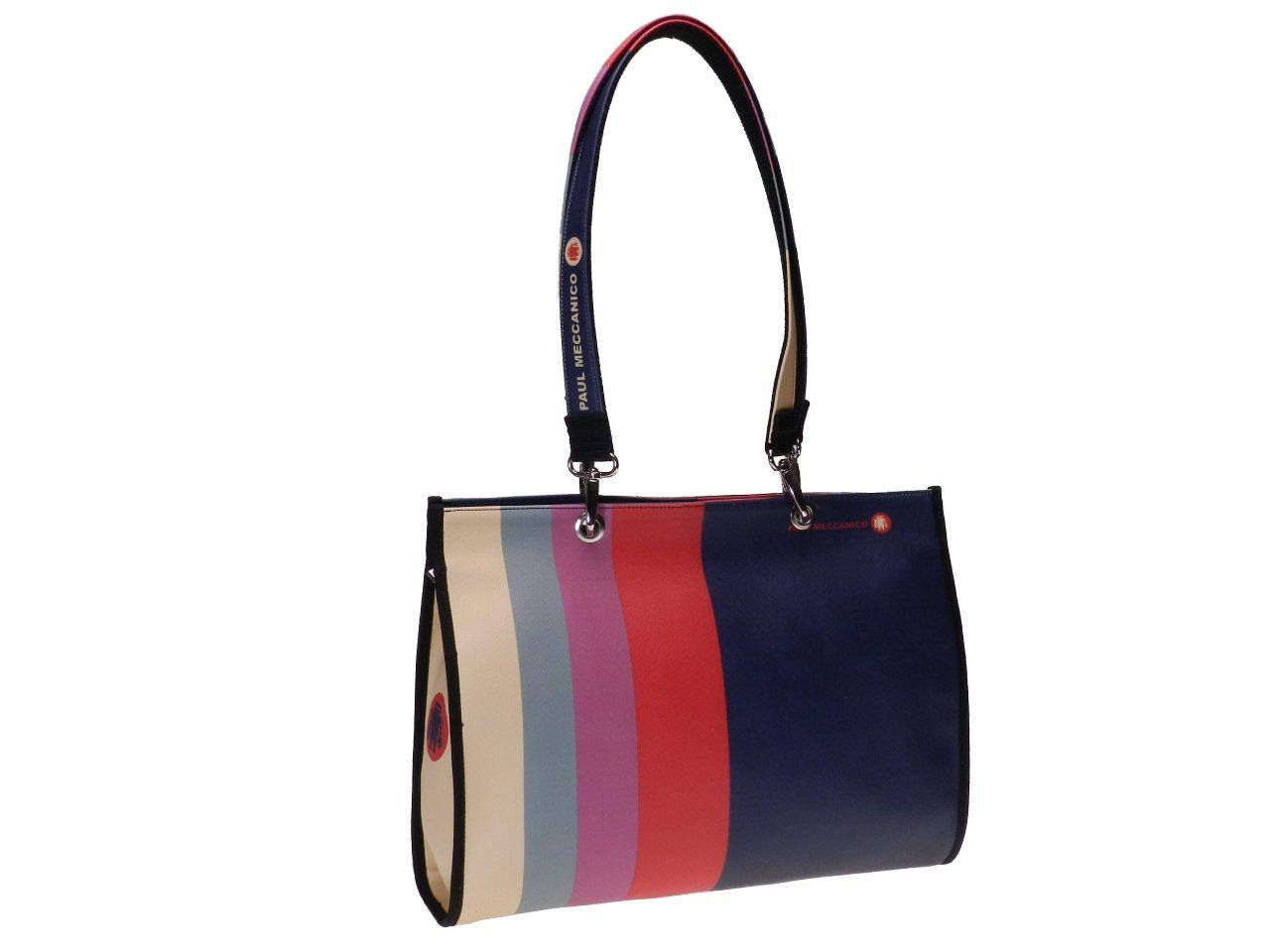 SHOPPER BAG GEOMETRIC FANTASY. PEPE MODEL MADE OF CRUELTY FREE LEATHER. - Unique Pieces Paul Meccanico