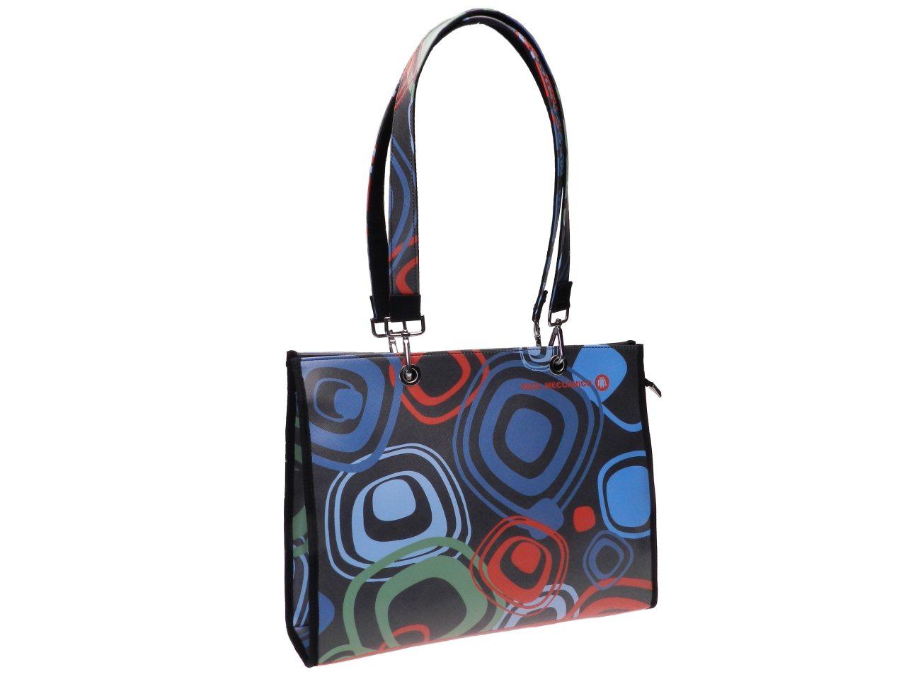 SHOPPER BAG MULTICOLOR ABSTRACT FANTASY. PEPE MODEL MADE OF SOFT SYNTHETIC LEATHER. - Unique Pieces Paul Meccanico