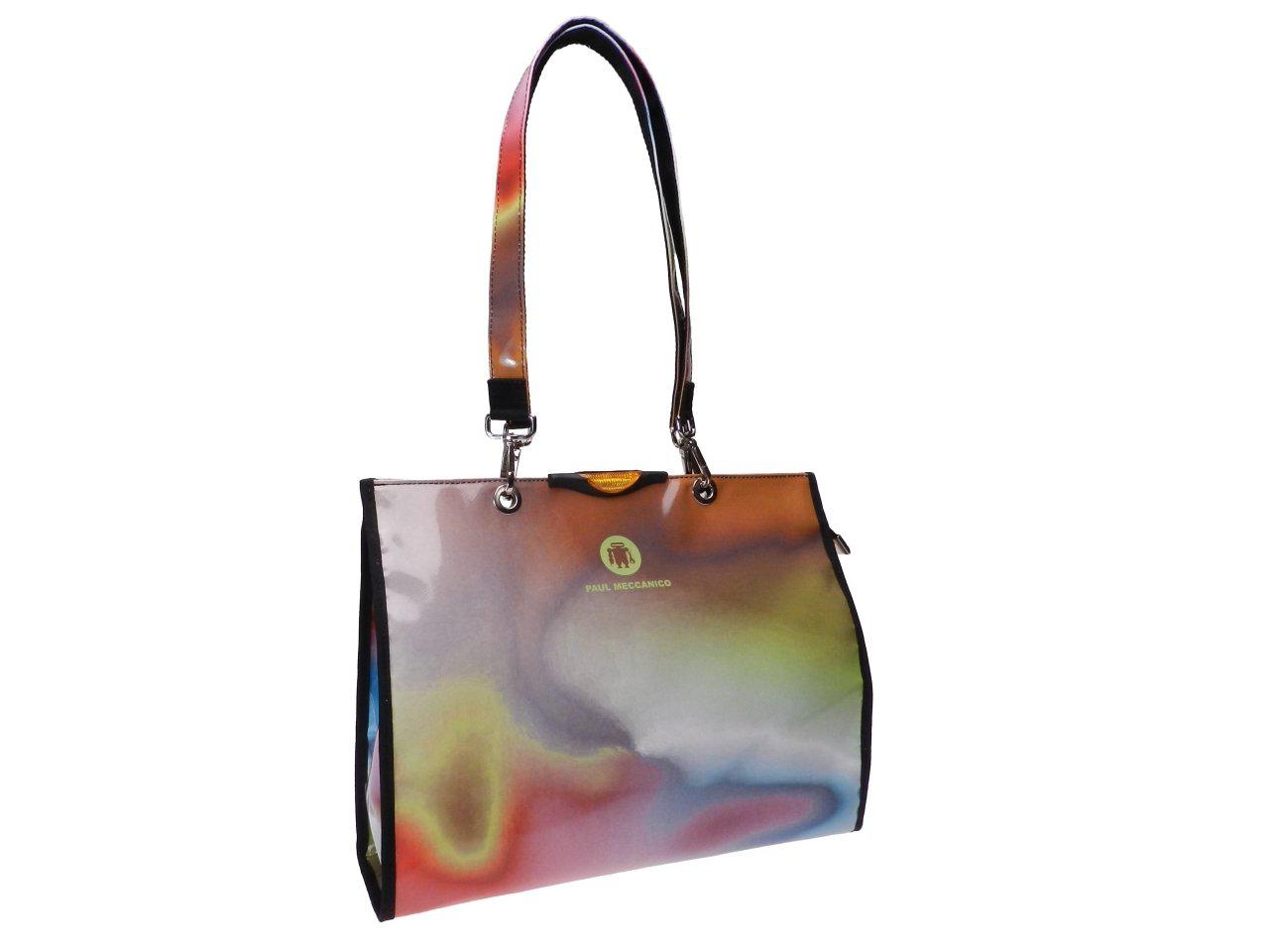 SHOPPER BAG MULTICOLOR TIE DYE FANTASY. PEPE MODEL MADE OF LORRY TARPAULIN. - Unique Pieces Paul Meccanico