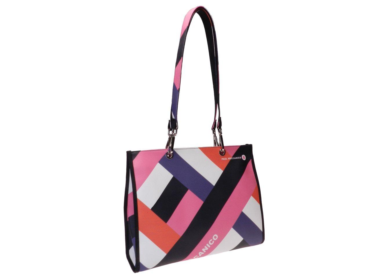 SHOPPER BAG MULTICOLOR WITH BRAID PATTERN. PEPE MODEL MADE OF SOFT SYNTHETIC LEATHER. - Unique Pieces Paul Meccanico
